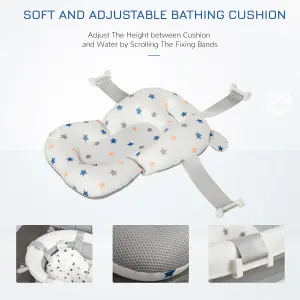 HOMCOM Foldable Baby Bath Tub Ergonomic with Temperature-Induced Water Plug