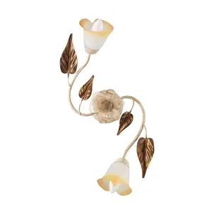 Luminosa Vanda 2 Light Multi Arm Semi Flush Ceiling Lamp, Ivory