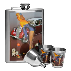 Maison by Premier Pinup Hip 8Oz 2 Cups Flask Set