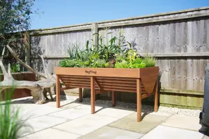 VegTrug Aluminium Raised Bed Planter 1.8m - Teak Wood Effect