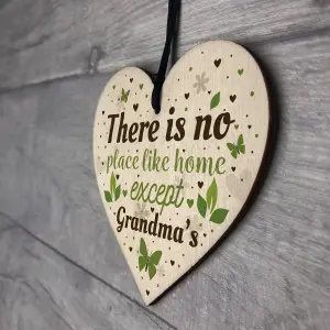 Red Ocean Grandma Nan Christmas Birthday Gifts Hanging Wooden Heart Sign Xmas Home Keepsake