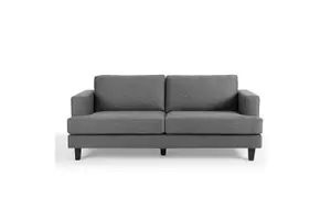 Dale 3 Seater Sofa, Dark Grey Linen Fabric