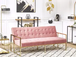 3 Seater Sofa MARSTAL Pink Velvet