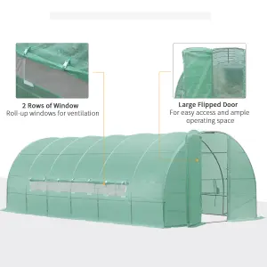 Outsunny 6 x 3M Reinforced Walk-in Polytunnel Garden Greenhouse Steel Frame