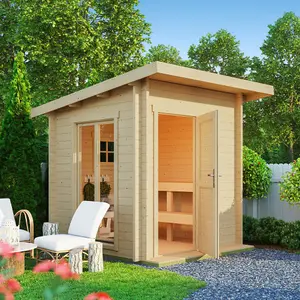 Lasita Abisko Garden Office - 2m x 2m - Compact Doube Glazed Log Cabin