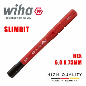 Wiha Slimbit Screwdriver SlimVario PZ SL PH Torx HEX 75mm 1000v VDE Electrician Hex 6mm 37227