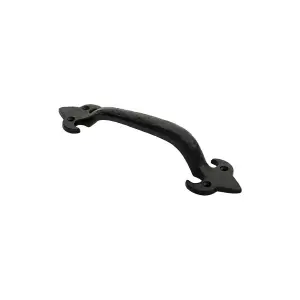 Traditional Forged Iron Pull Handle 230 x 56mm Black Antique Door Handle