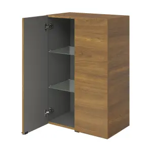 GoodHome Imandra Walnut effect Double Deep Wall cabinet (W)600mm (H)900mm