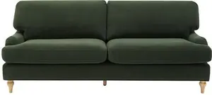 DUSK Hampshire 3 Seater Sofa - Dark Olive Green - Matte Velvet