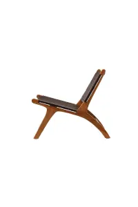 Rike Brown Linen Lounge Chair ,Brown