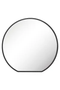 MirrorOutlet The Circulus Black Framed Flat Bottom Circular Wall Mirror 126CM X 120CM