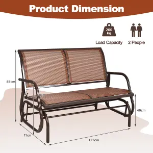 Costway Outdoor Swing Glider Chair 2-Person Patio Garden Rocking Swing Bench Loveseat