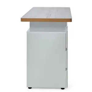 Ercie Desk White/Riviera Oak