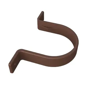 4 x Brown Round 68mm Flush Downpipe Brackets, Freeflow Low Profile