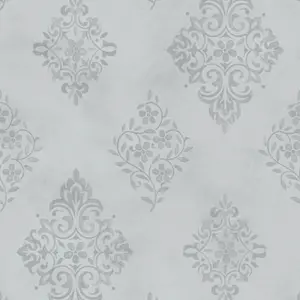 Shabby Chic by Rachel Ashwell Diamond Motif Blue Damask Wallpaper