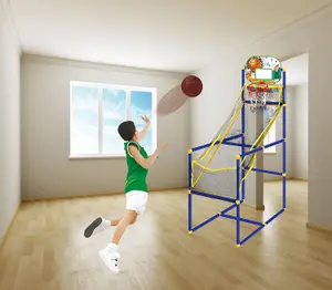 Portable Indoor/Outdoor Basketball Stand, Hoop, Net & Backboard Set Arcade Game for Kids & Adults Fun Indoor Sports Game