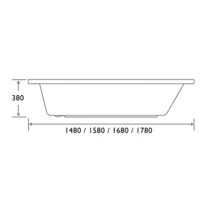 Anne White Super-Strong Acrylic Single Ended Straight Bath (L)1780mm (W)795mm