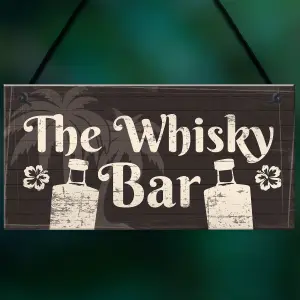 Red Ocean The Whisky Bar Rustic Sign Pub Hotel Home Bar Man Cave Shed Garage Hanging Wall Plaque Birthday Gifts