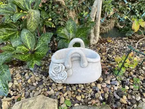 Open handbag Stone Cast Garden Plant Pot