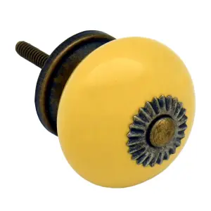 Nicola Spring - Round Ceramic Cabinet Knob - Solid