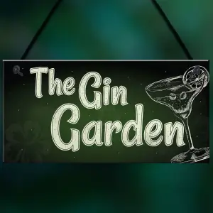 Red Ocean The Gin Garden Gin Tonic Sign Garden Shed Home Bar Pub Kitchen Plaque Friendship Gift