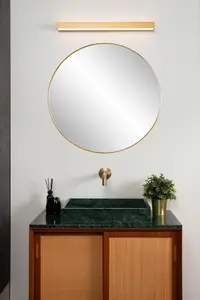 Lucide Alexa Modern Wall Light Bathroom - LED - 1x8W 3000K - IP44 - Matt Gold, Brass