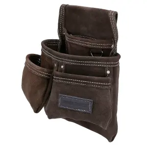 TOUGH MASTER Suede Leather Tool Pouch 4 Pockets - 1.6-1.8 Millimeters (TM-418SP)