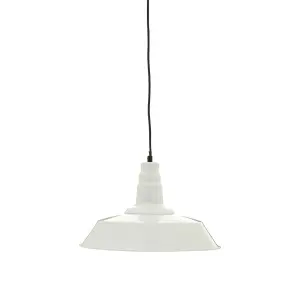 Interiors by Premier Brant White Metal Pendant Light