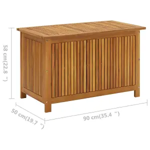 Berkfield Garden Storage Box 90x50x58 cm Solid Acacia Wood