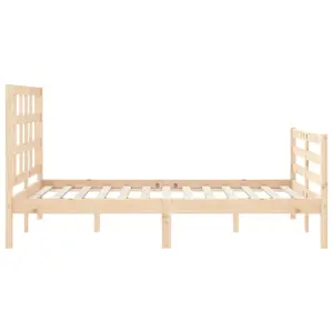 Berkfield Bed Frame with Headboard Small Double Solid Wood