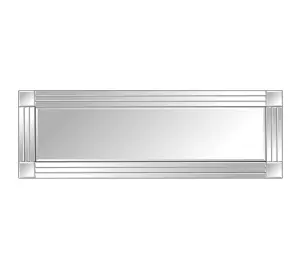 MirrorOutlet Milton All Glass Bevelled Square Corner Wall Mirror 120 x 40 CM