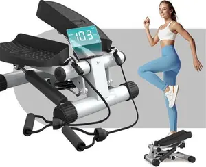 Niceday Mini Stepper Exercise Machine, Steppers With Resistance Bands, Step Machine Exerciser For Home, Up-Down Stepper With LCD Monitor, Space