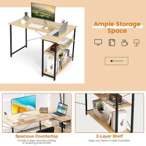 Costway Reversible L-shaped Corner Computer Desk Writing Desk Workstation Gaming Table