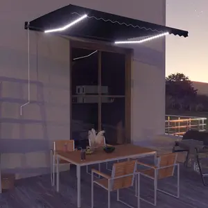 Berkfield Manual Retractable Awning with LED 400x300 cm Anthracite