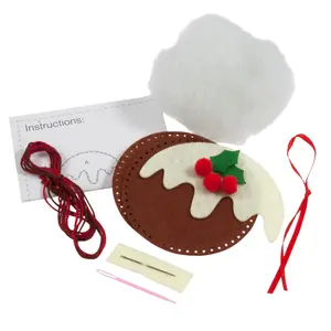 FELT KIT XMAS PUD - Felt Decoration Kit: Christmas: Christmas Pudding - Trimits