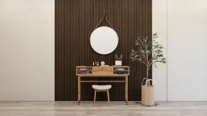 Premium Acoustic Slat Wall Panel 2.4m x 0.6m Walnut