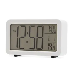 Digitally Quartz Movement / Crystal Alarm Tabletop Clock White