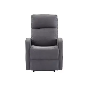 Manual Reclining Armchair in Dark Grey Fabric - Parma