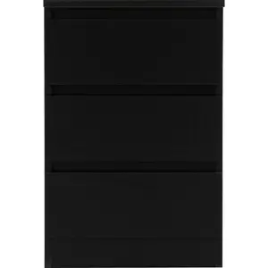 Braunstein 3 Drawer Bedside Table Black