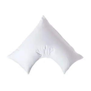 Homescapes White V Shaped Pillowcase Organic Cotton 400 Thread Count