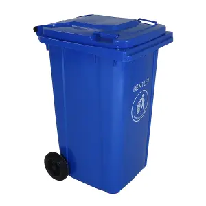 Charles Bentley 240 Litre Blue Wheelie Bin - Weatherproof and durable