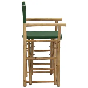 Berkfield Folding Director's Chairs 2 pcs Green Bamboo and Fabric