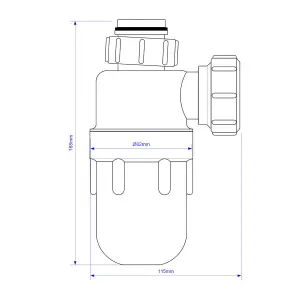 McAlpine Bottle Sink & basin Trap (Dia)40mm