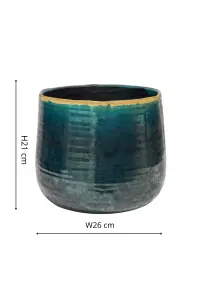 Pot Como Turquoise H21Cm D26Cm