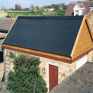 PACK OF 20 (Total 20 Units) - Premium Corrugated 2.6mm Thick Bitumen Black Roof Sheets - 2000mm x 950mm (855mm Cover)