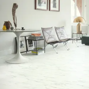 Quick-step Lima White Marble effect Vinyl Tile Sample