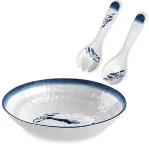 Purely Home Coastal Melamine Salad Serving Set