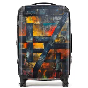 Geometric Interplay: Abstract Patterns Suitcase - Medium