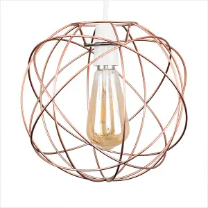 ValueLights Rutherford Retro Style Copper Metal Basket Cage Ceiling Pendant Light Shade