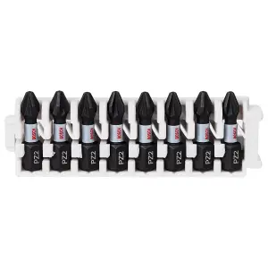 Bosch Professional 25mm Impact Screwdriver Bit Insert Pack - 8xPZ2 Pick & Clic